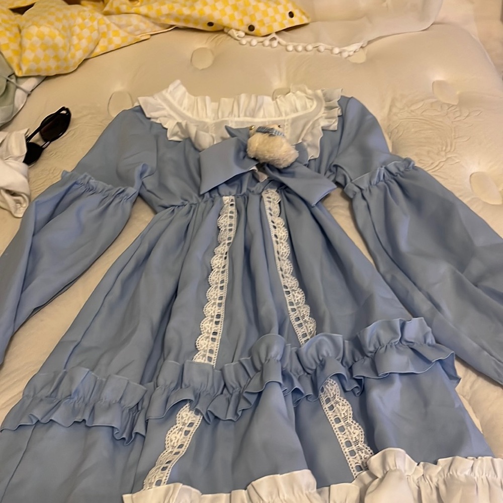 Blue lolita teddy bear dress all brand new never worn!